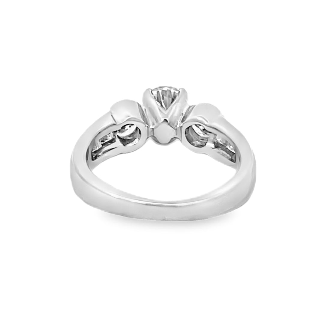 14K White Gold 1.35ct Princess Diamond Three Stone Ring