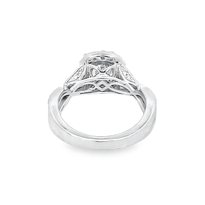 White Gold Halo Style Round Center 1.70 Carats