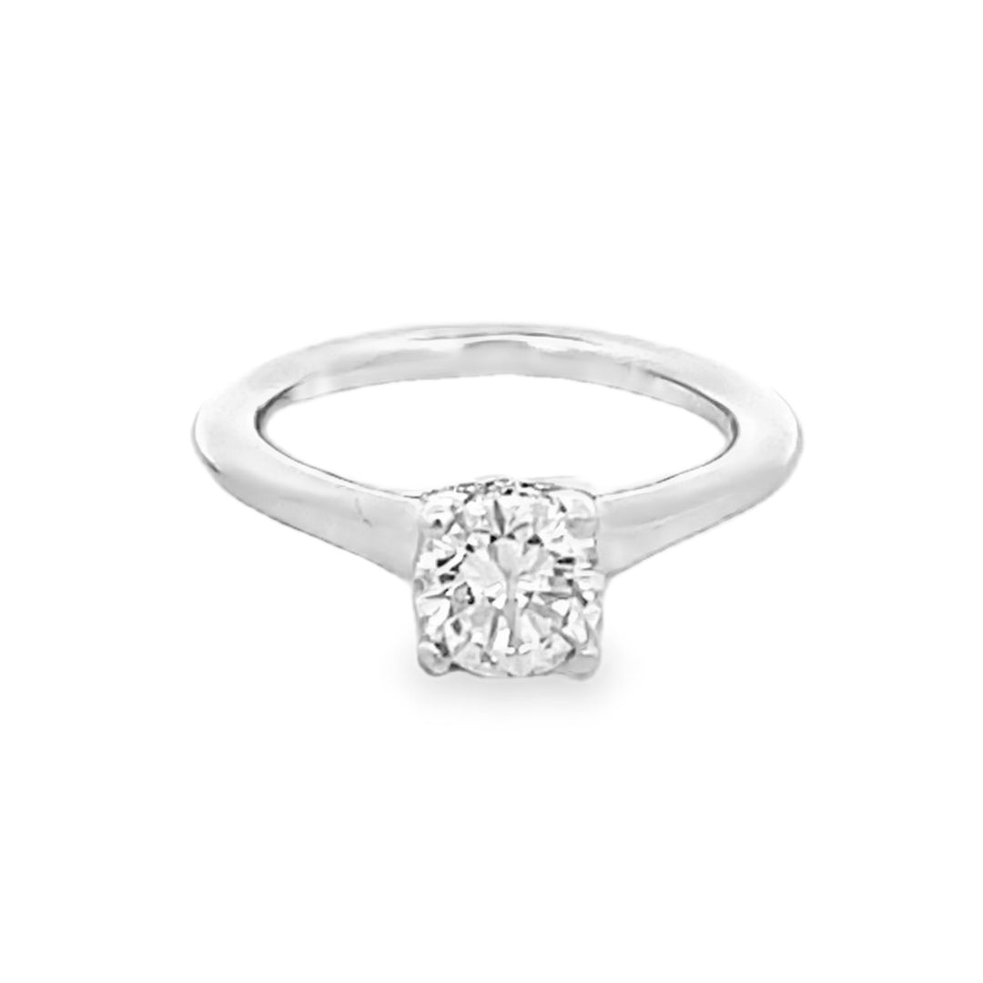 18KT White Gold Round Center Diamond Engagement Ring 1.05ctw