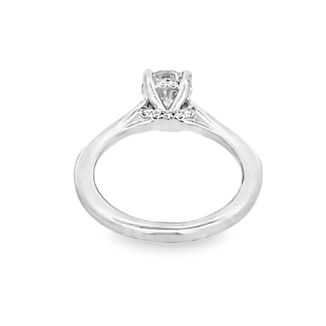 18KT White Gold Round Center Diamond Engagement Ring 1.05ctw