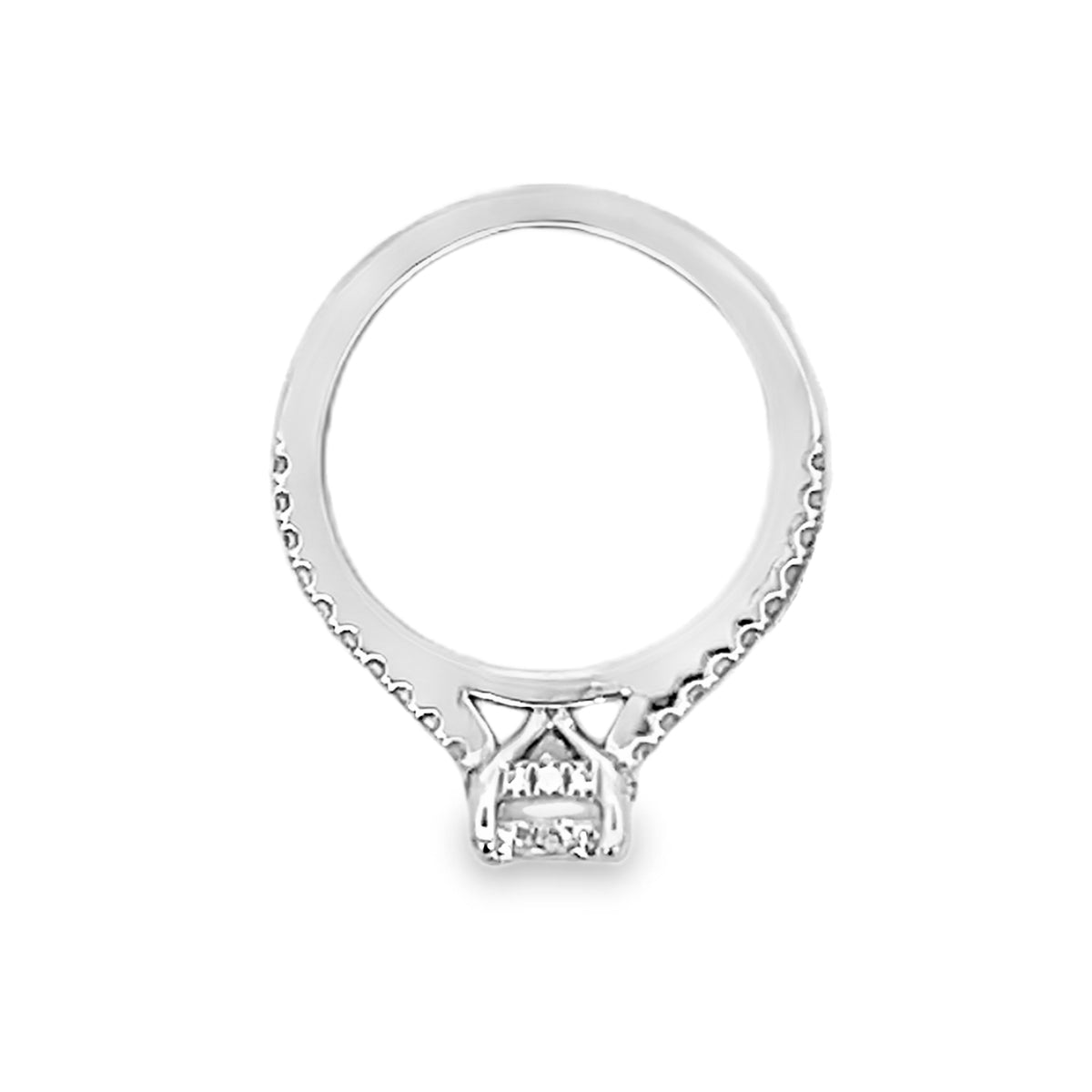 14K White Gold Round Cut Diamond Engagement Ring 1.12ctw