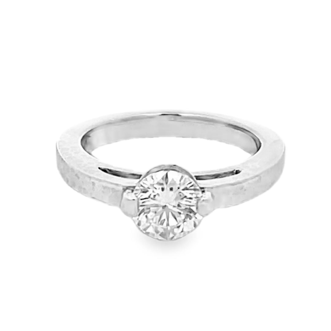 Platinum Solitaire Round Diamond Engagement Ring 1.00ctw