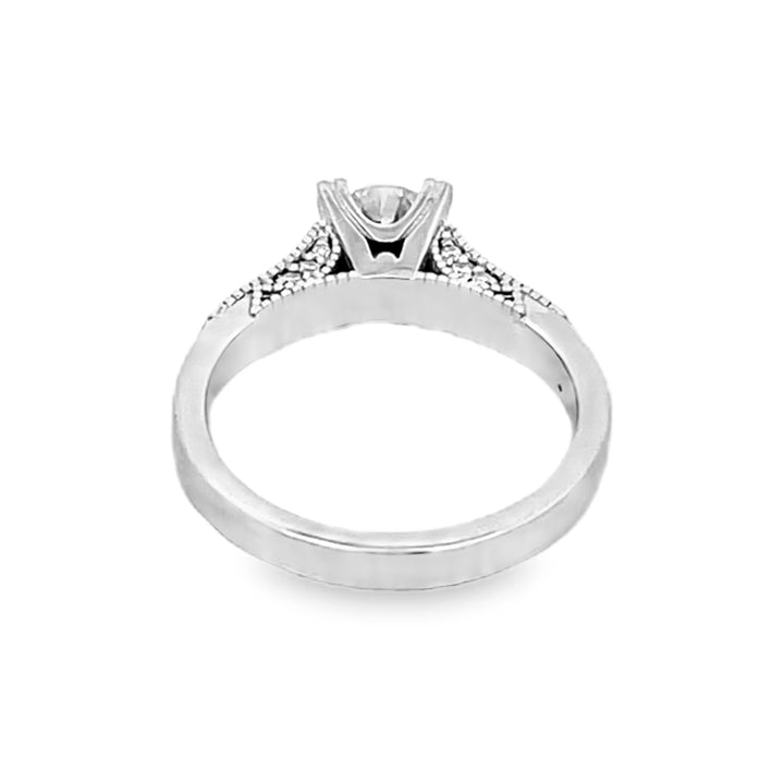 Platinum Round Center Diamond Engagement Ring 1.08ctw