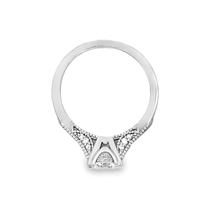 Platinum Round Center Diamond Engagement Ring 1.08ctw