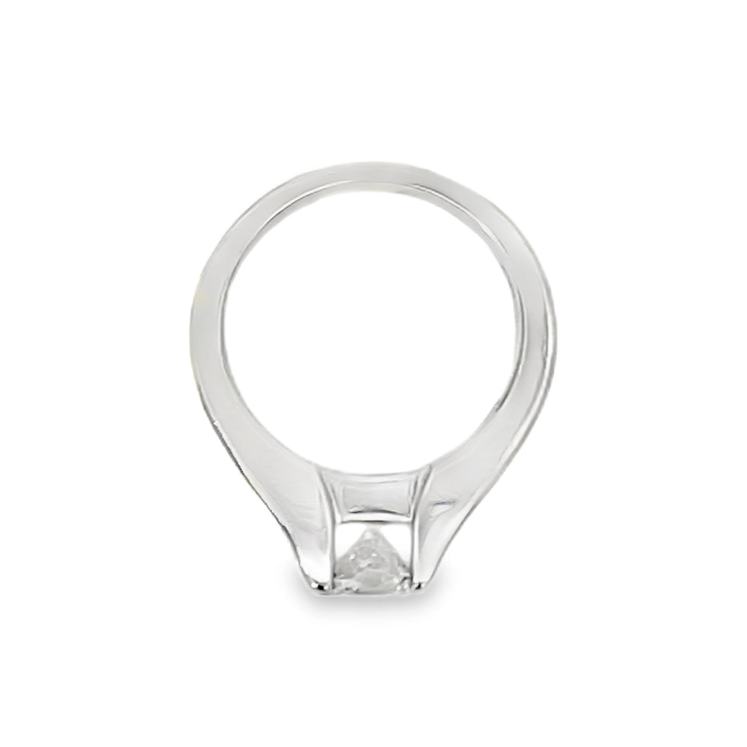 14K White Gold Round 2.00ctw Channel Set Ring with Princess Diamonds