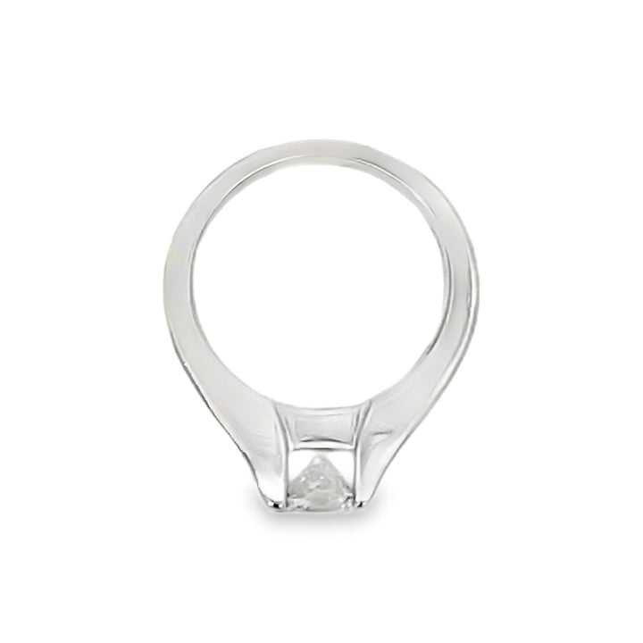 14K White Gold Round 2.00ctw Channel Set Ring with Princess Diamonds