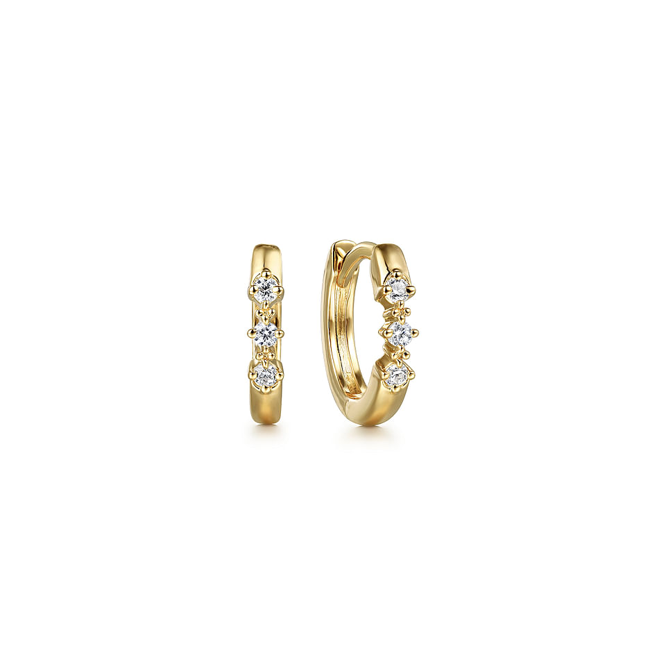 Diamond Gold Huggie Earrings .6ctw