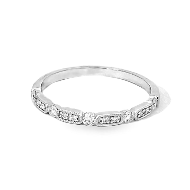 14K White Gold Round Diamond Band 0.17ctw