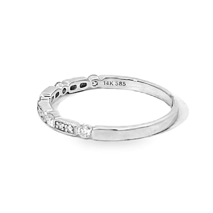 14K White Gold Round Diamond Band 0.17ctw