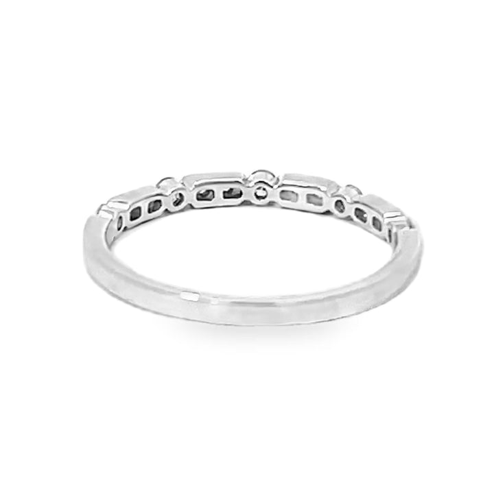 14K White Gold Round Diamond Band 0.17ctw