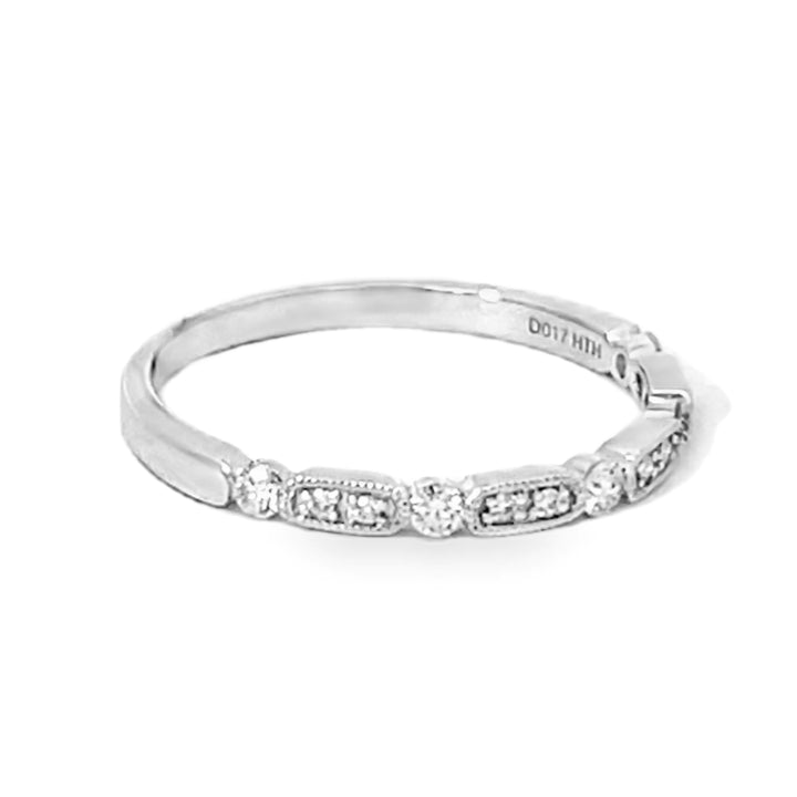 14K White Gold Round Diamond Band 0.17ctw