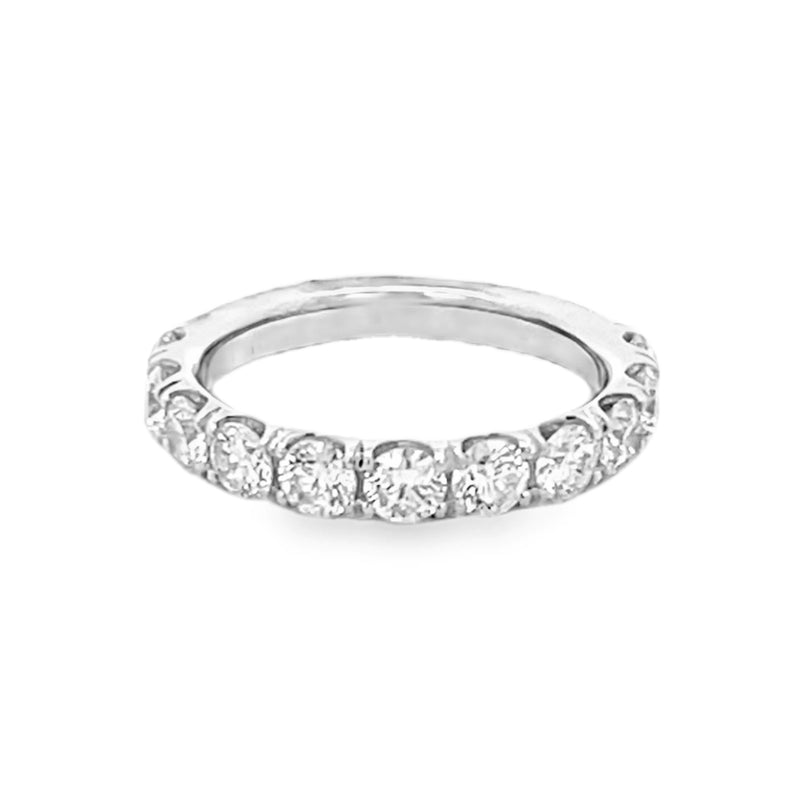 14K White Gold Round Cut Diamond Wedding Band 1.55ctw