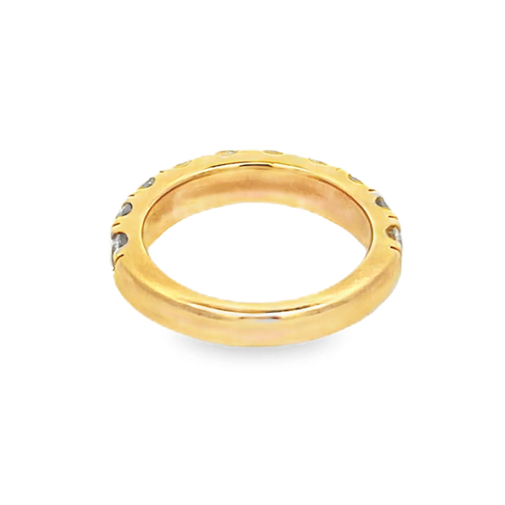 14K Yellow Gold Round Cut Diamond Wedding Band 2.00ctw