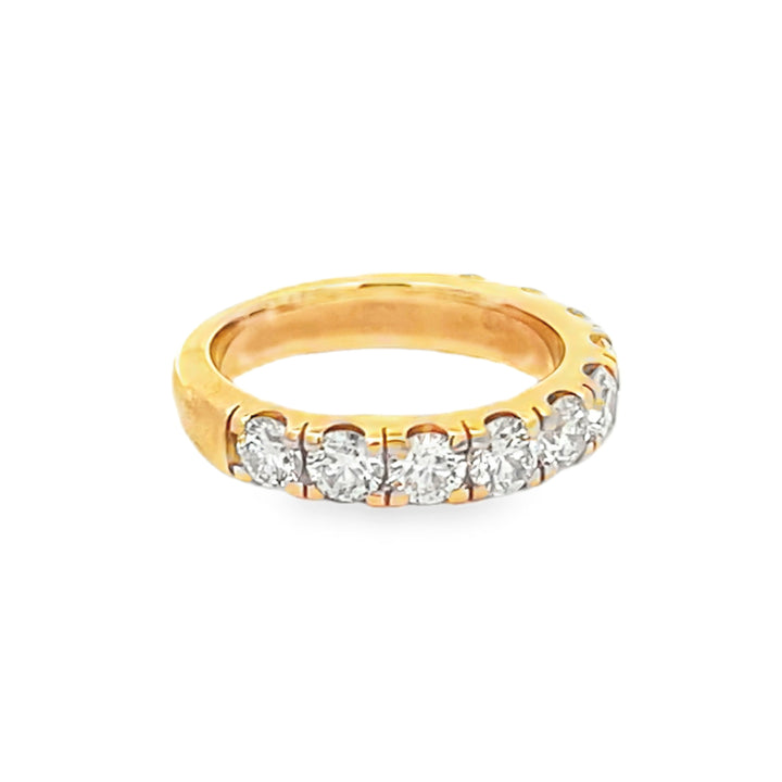 14K Yellow Gold Round Cut Diamond Wedding Band 2.00ctw
