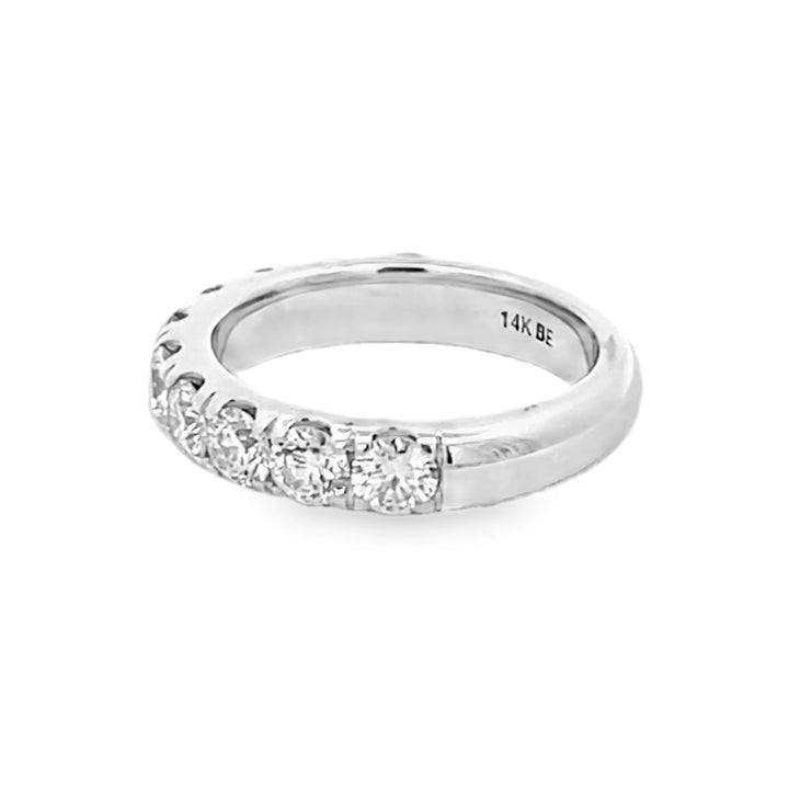 14K White Gold Round Cut Diamond Wedding Band 2.00ctw