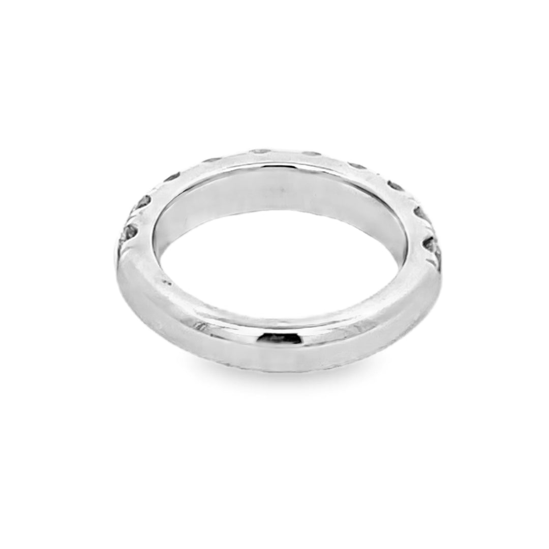 14K White Gold Round Cut Diamond Wedding Band 2.00ctw