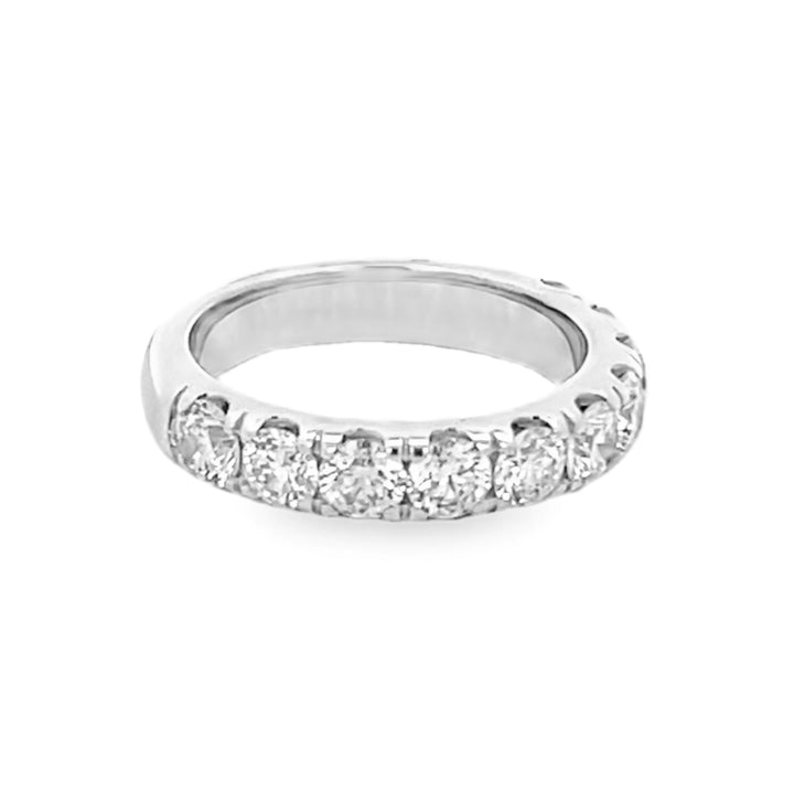 14K White Gold Round Cut Diamond Wedding Band 2.00ctw