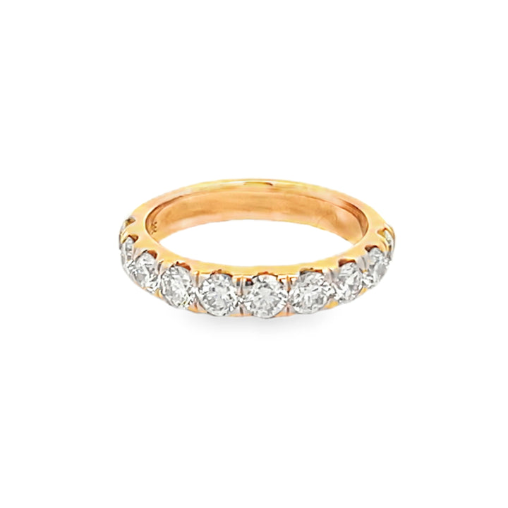14K Yellow Gold Round Cut Diamond Wedding Band 1.50ctw