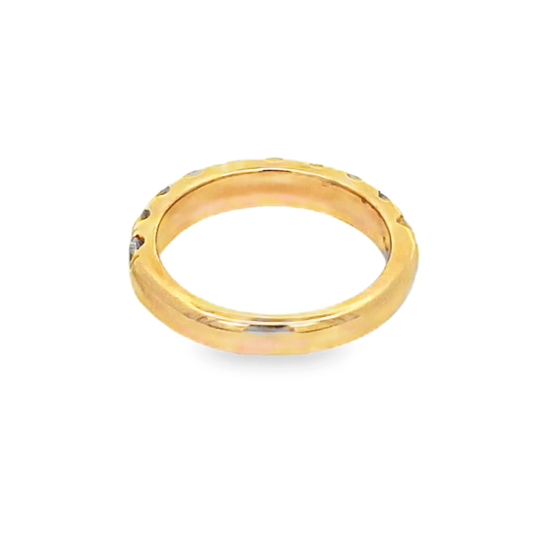 14K Yellow Gold Round Cut Diamond Wedding Band 1.50ctw