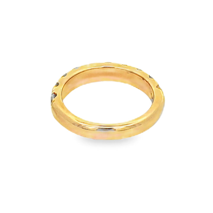 14K Yellow Gold Round Cut Diamond Wedding Band 1.50ctw