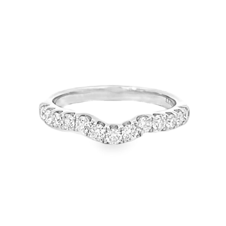 14K White Gold Curved Diamond Band 0.50ctw
