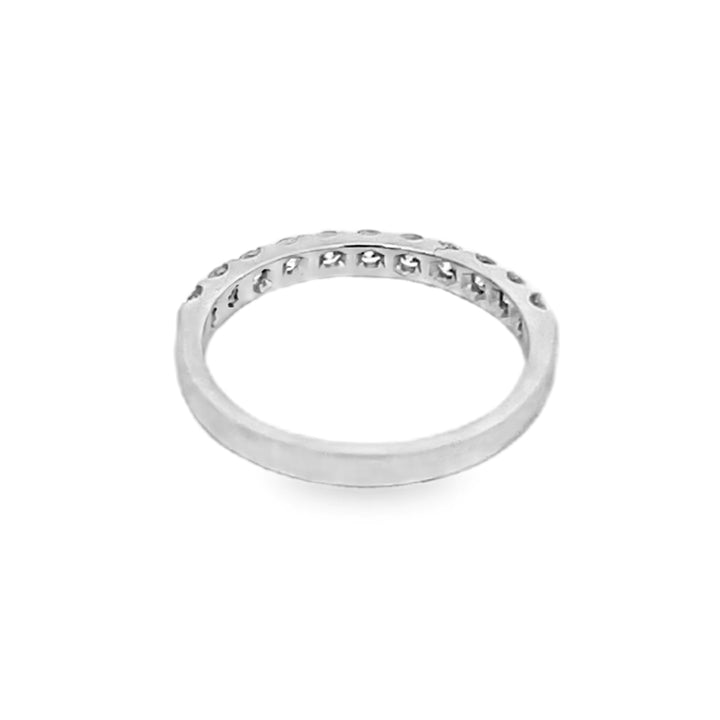 14K White Gold Round Cut Diamond Wedding Band 0.50ctw