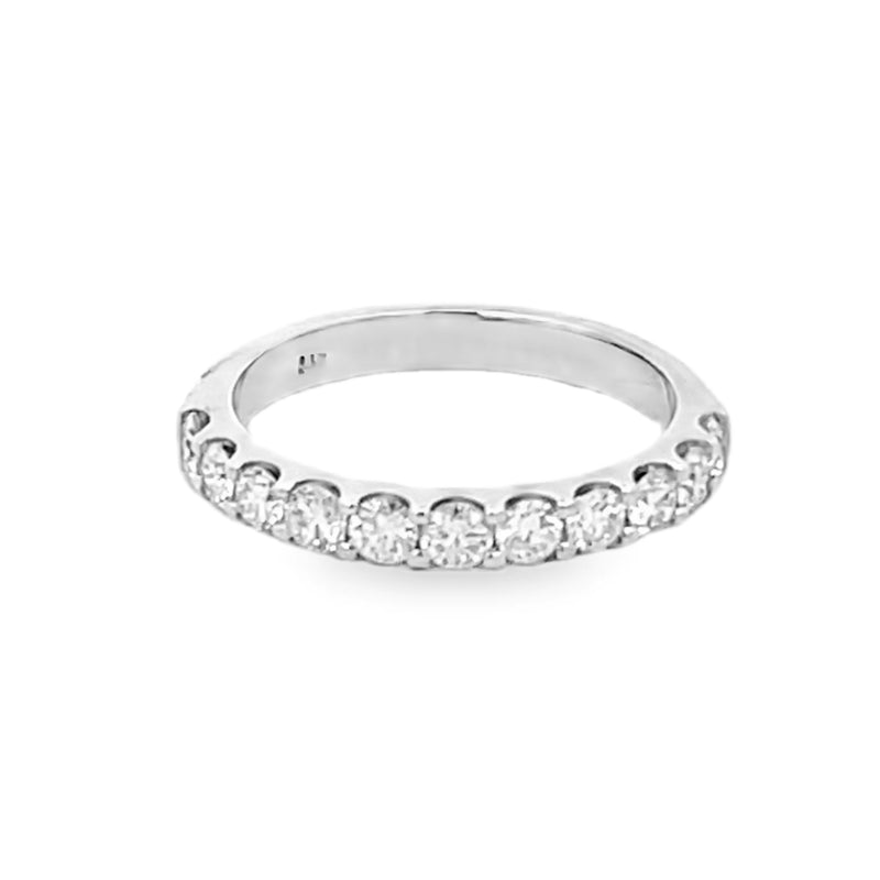 14K White Gold Round Cut Diamond Wedding Band 0.75ctw