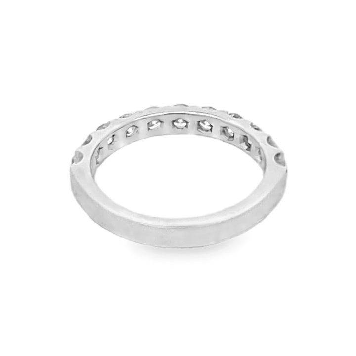14K White Gold Round Cut Diamond Wedding Band 1.00ctw