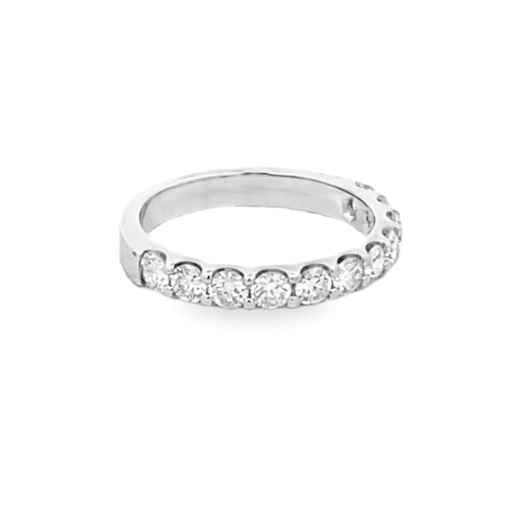14K White Gold Round Cut Diamond Wedding Band 1.00ctw