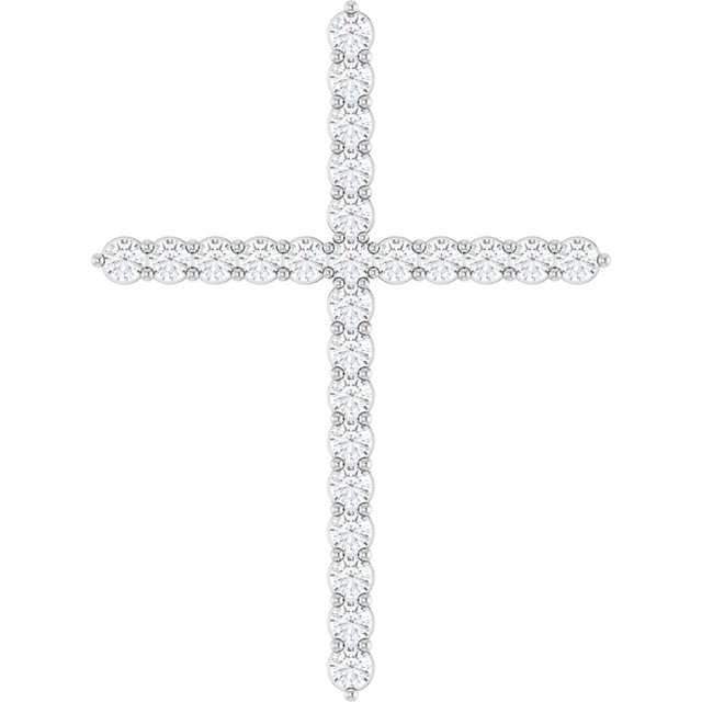 14K Gold, Sterling Silver & Platinum Diamond Cross Pendant - Options Available