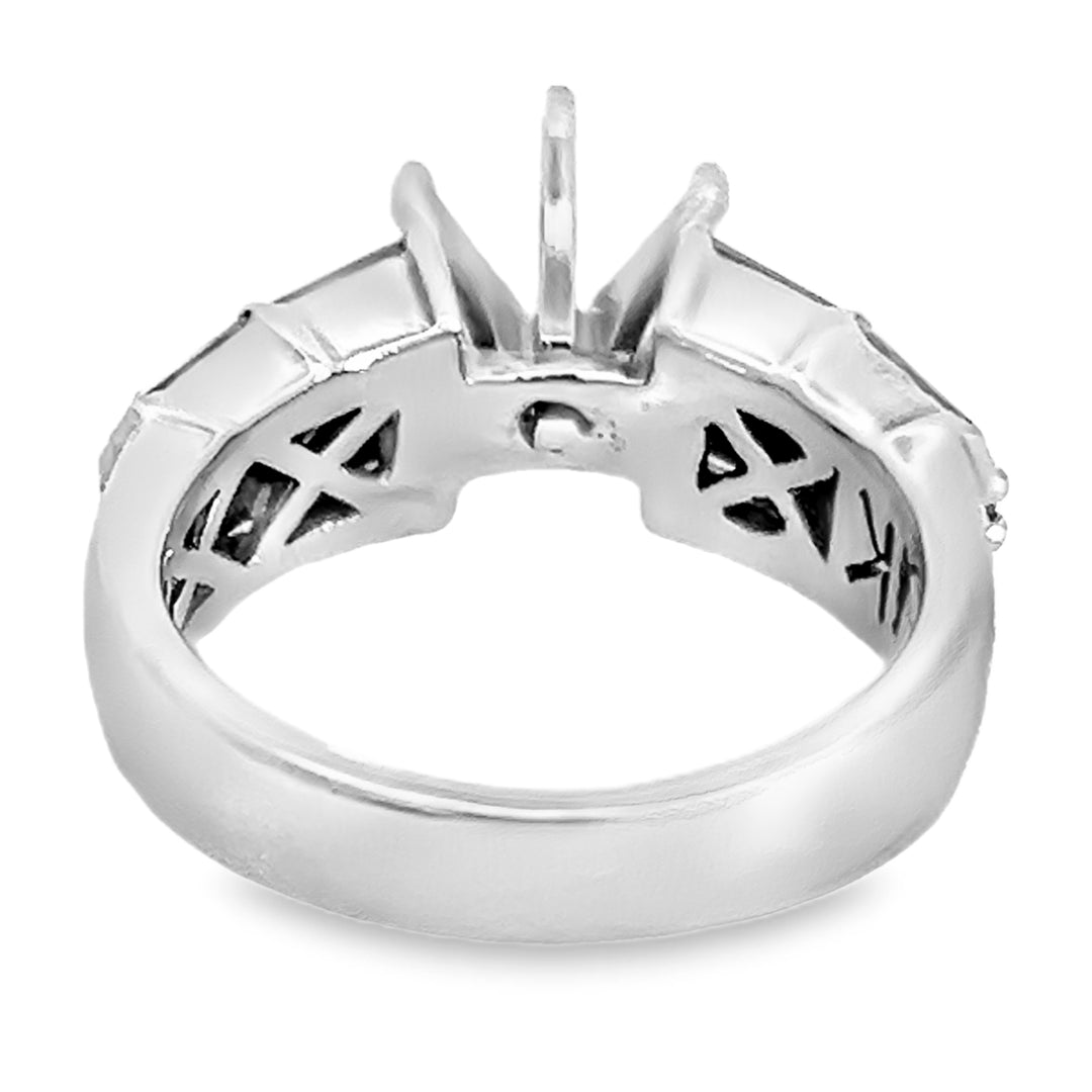 14K White Gold 1.47ctw Diamond Semi Mounting Ring