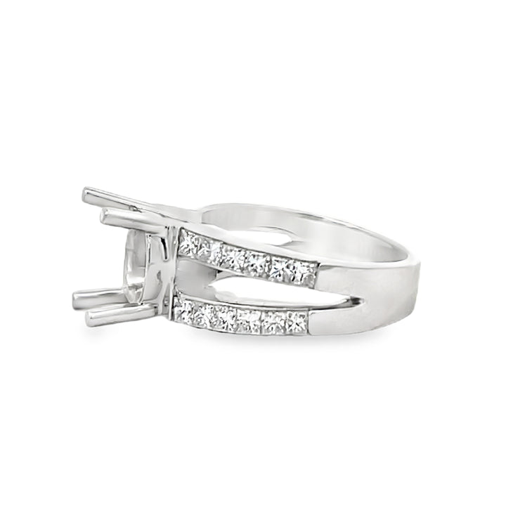 14k White Gold 1.50ct Diamond Semi Mounting Ring