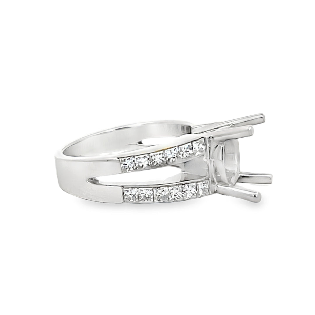 14k White Gold 1.50ct Diamond Semi Mounting Ring