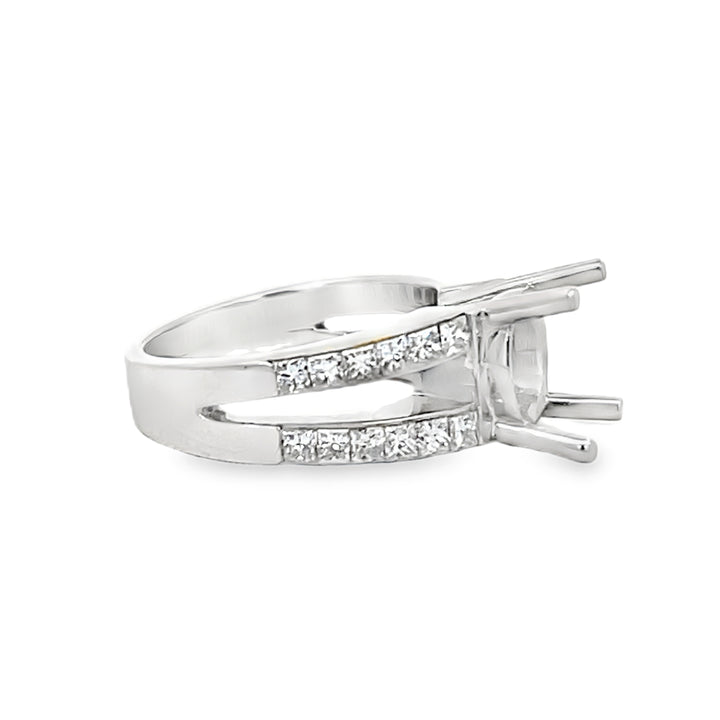 14k White Gold 1.50ct Diamond Semi Mounting Ring