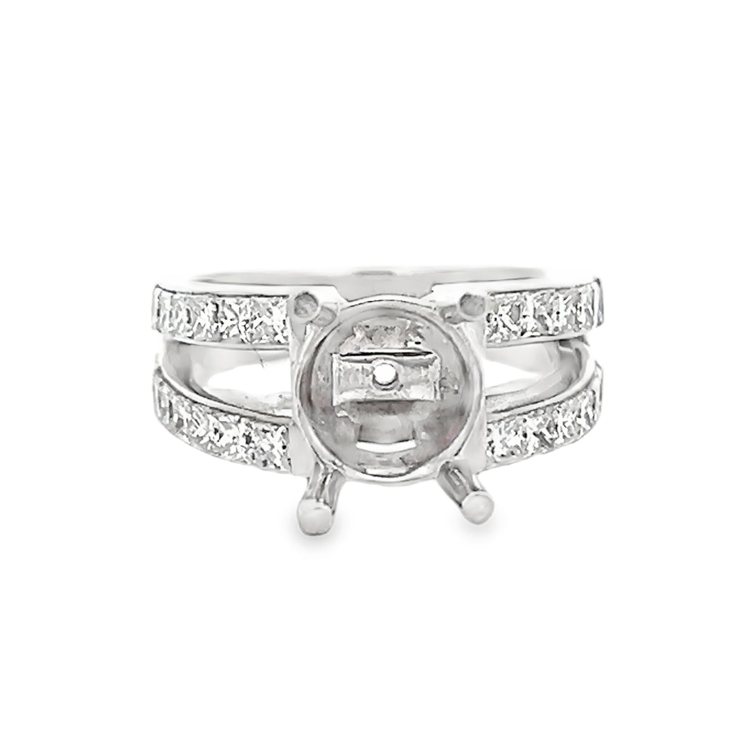 14k White Gold 1.50ct Diamond Semi Mounting Ring