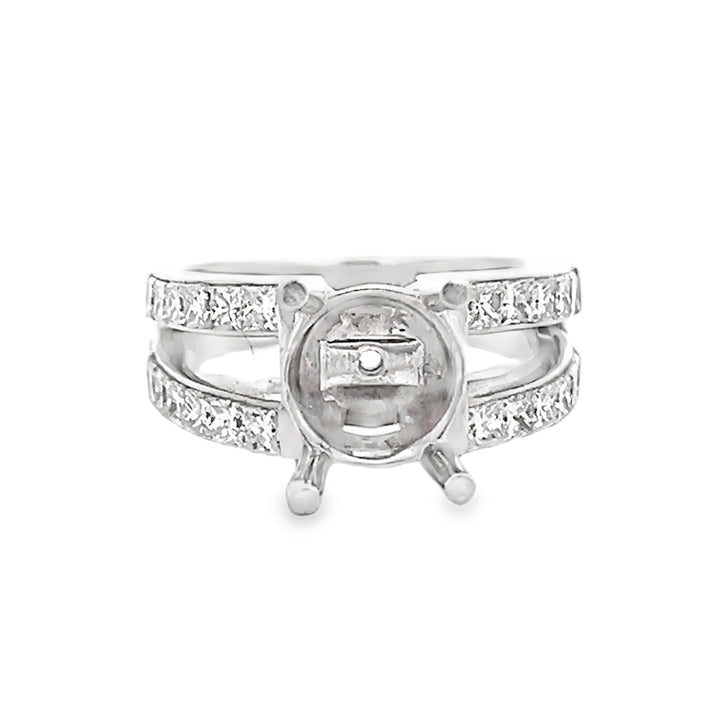 14k White Gold 1.50ct Diamond Semi Mounting Ring