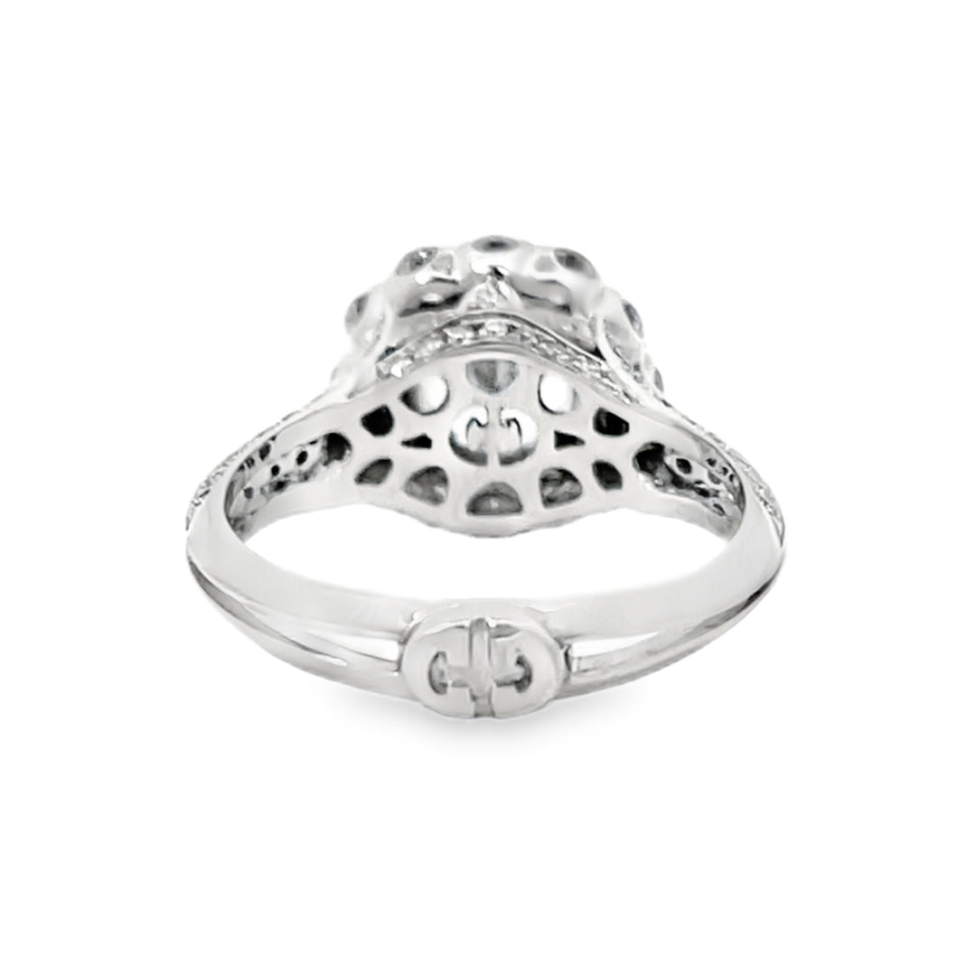 White Gold Halo Style 1.22 Carats Diamond Semi Mounting