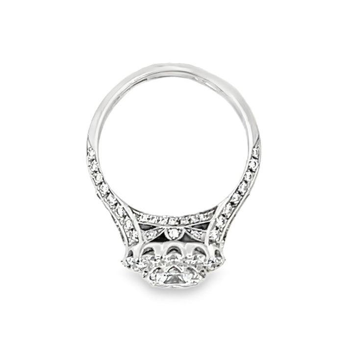 White Gold Halo Style 1.22 Carats Diamond Semi Mounting