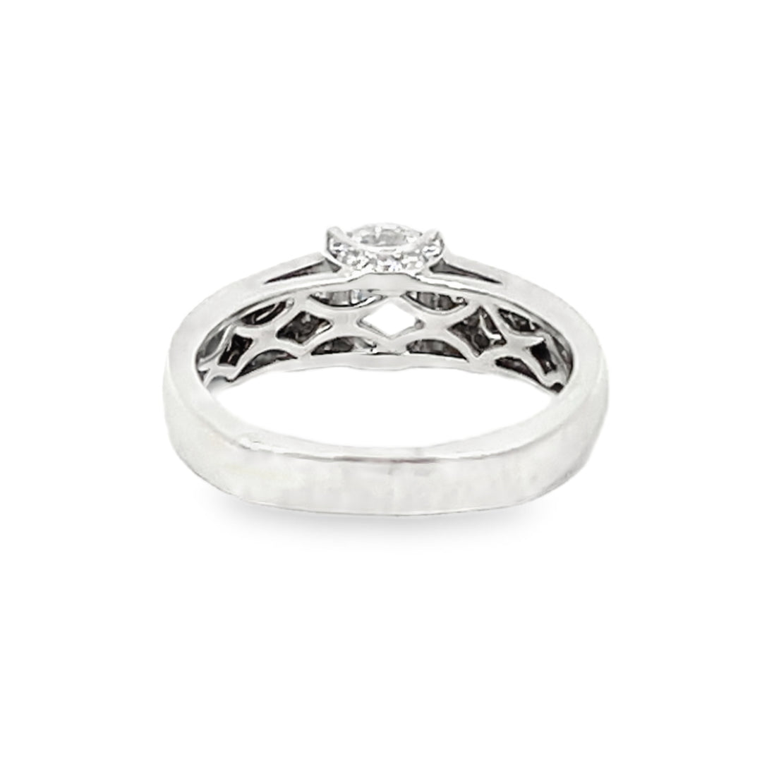 18K White Gold 0.53ct Diamond Semi Mounting Ring