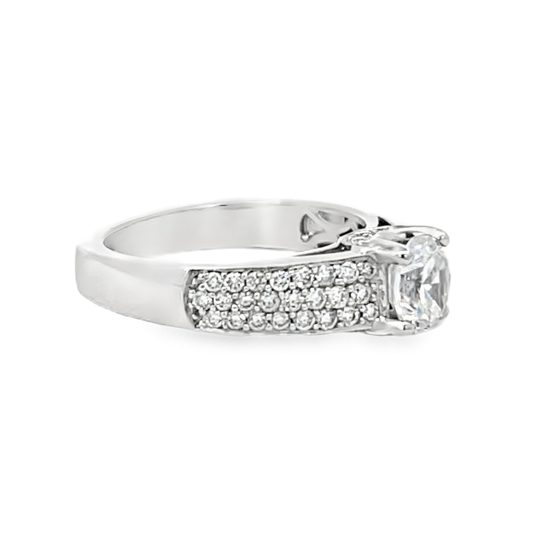18K White Gold 0.53ct Diamond Semi Mounting Ring
