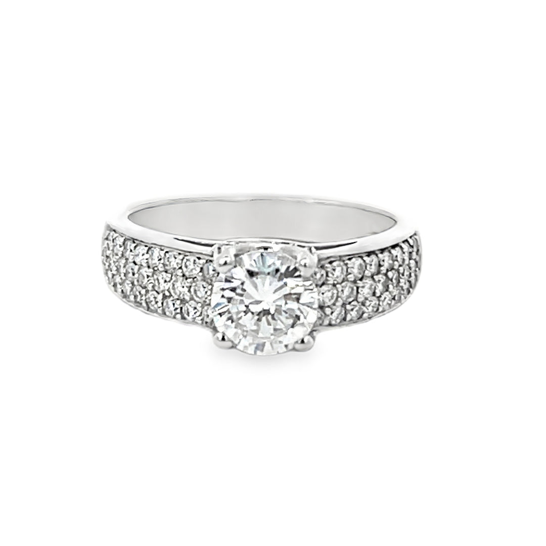 18K White Gold 0.53ct Diamond Semi Mounting Ring