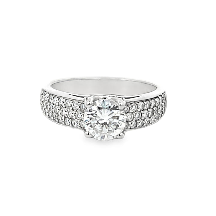 18K White Gold 0.53ct Diamond Semi Mounting Ring