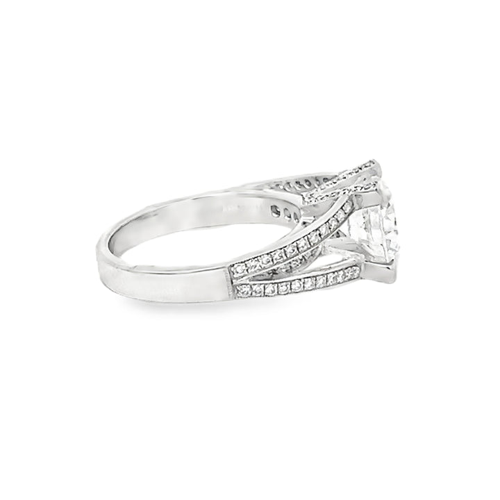 18K White Gold 0.59ct Diamond Semi Mounting Ring