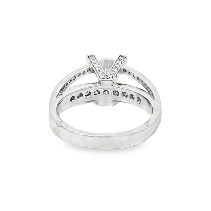18K White Gold 0.59ct Diamond Semi Mounting Ring