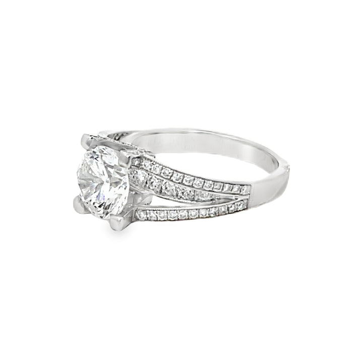 18K White Gold 0.59ct Diamond Semi Mounting Ring