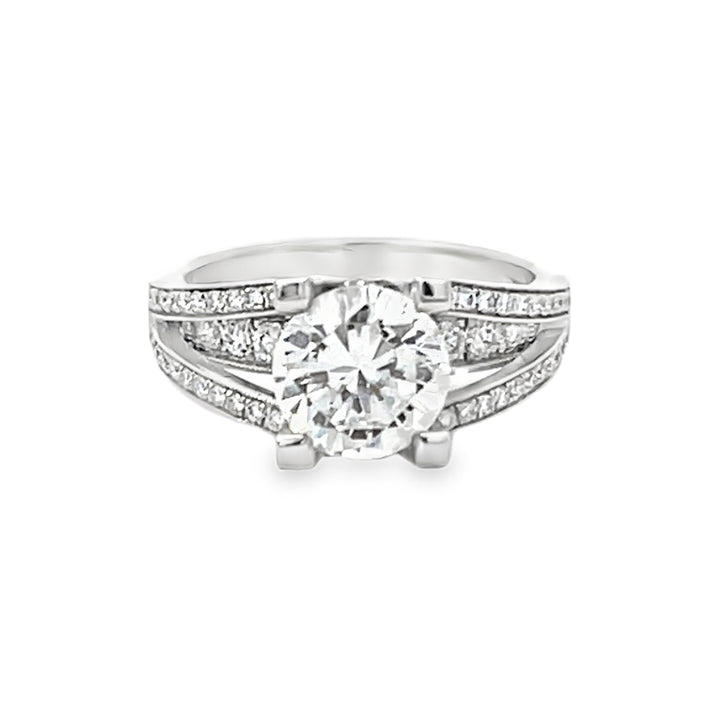 18K White Gold 0.59ct Diamond Semi Mounting Ring