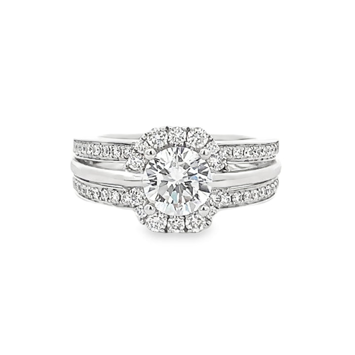 14K White Gold 0.49 Ct tw Diamond Semi Mount Ring – G-H SI2
