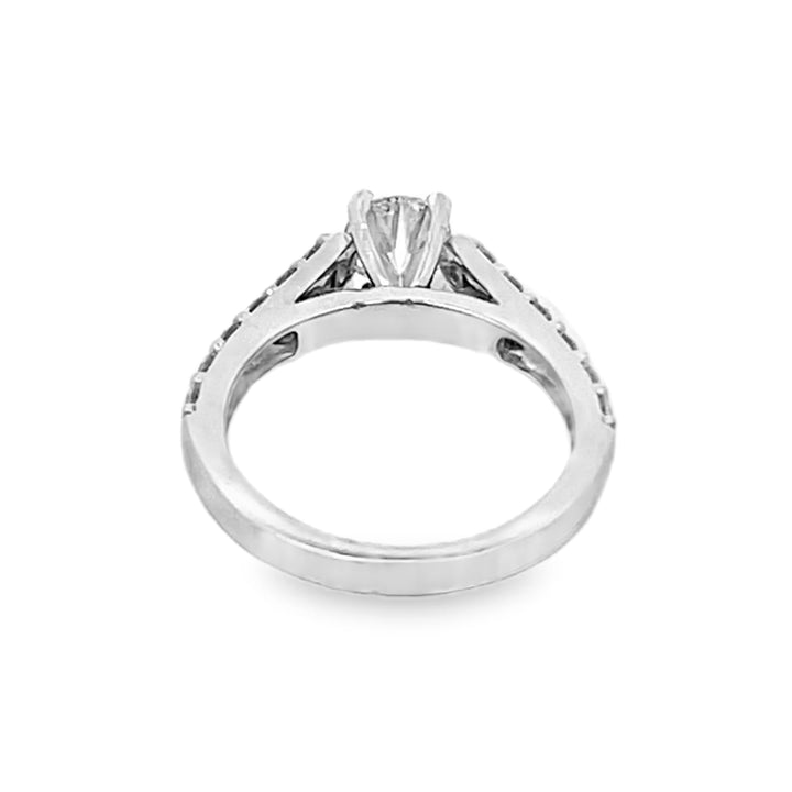 14K White Gold Round Cut Diamond Engagement Ring 1.35ctw