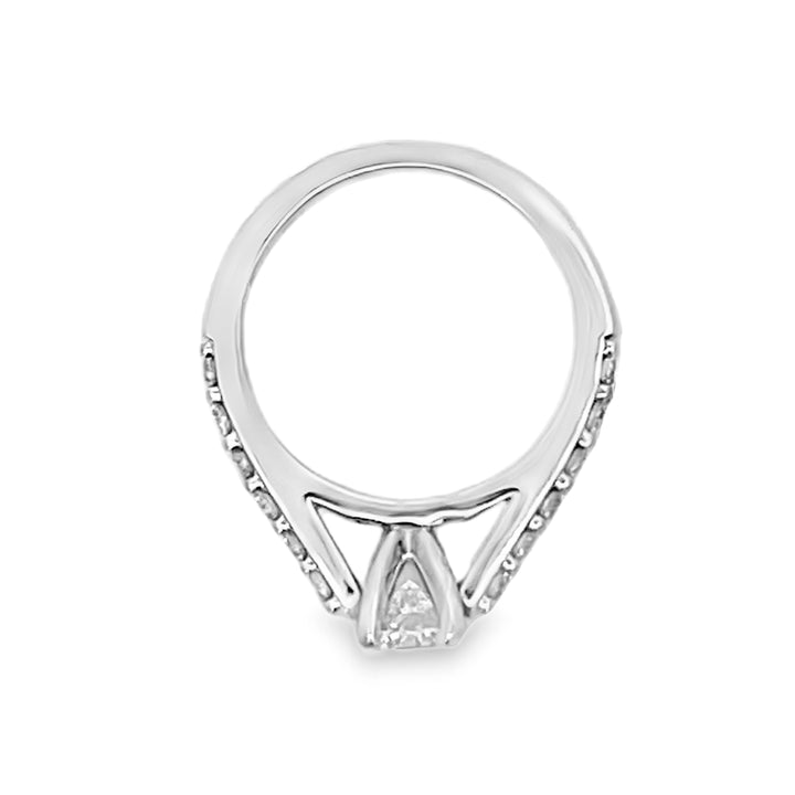 14K White Gold Round Cut Diamond Engagement Ring 1.35ctw