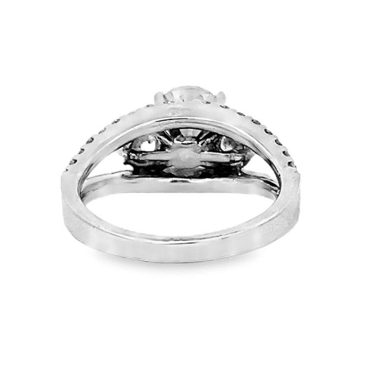 14k White Gold 0.74ct Three Stone Semi Mounting Ring